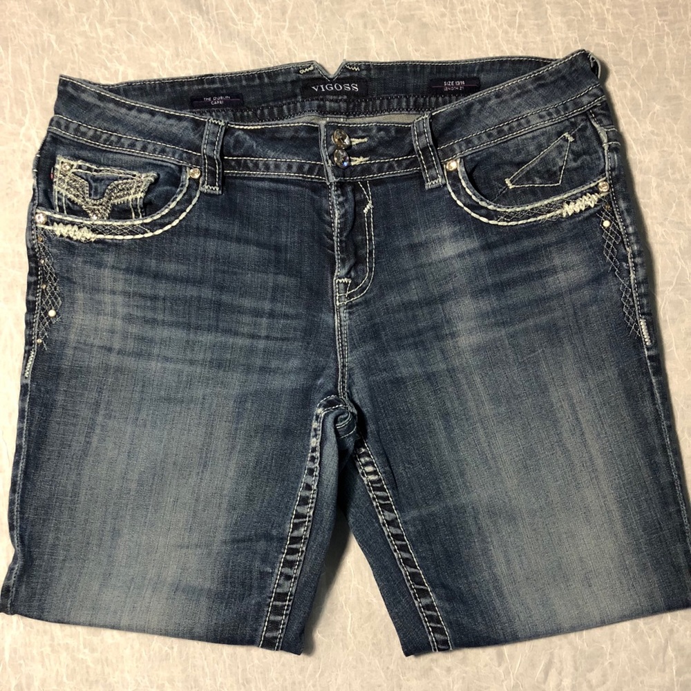 Vigoss Dublin Capris size 13/14 dark wash